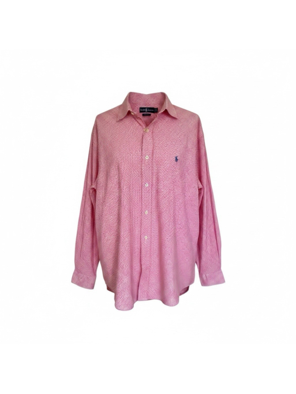 Ralph Lauren Pink Classic Fit Long Sleeve Shirt Button Front Size 3XLT Tall